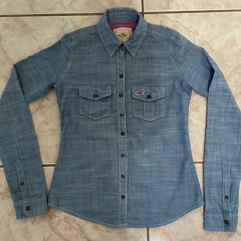 Hollister Light Blue Casual Button Down Shirt